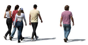 group of young people walking