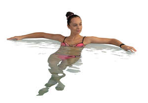 woman relaxing in the hot tub