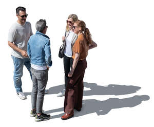 top view of a group of four people standing outside