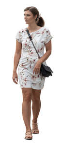 woman in a summer dress walking