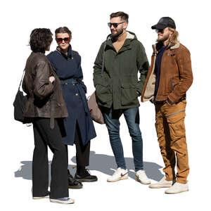 group of people in autumn standing and talking