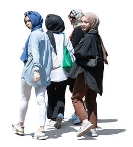 group of muslim girls walking