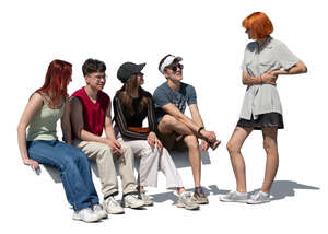 cut out group of teenagers sitting