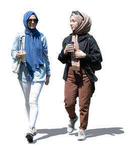 two cut out young muslim girls walking