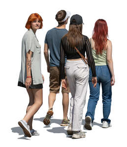 cut out group of young people walking