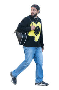 man with a backpack walking