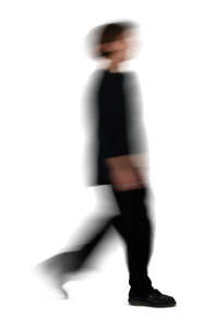 cut out motion blur man walking