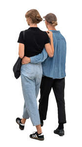 cut out couple walking arm in arm