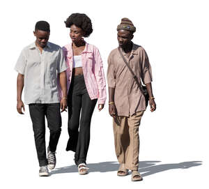 cut out group of black people walking together