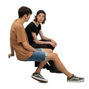 two young people sitting