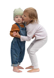 cut out two kids hugging