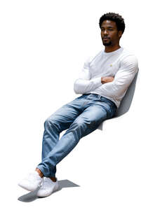 cut out black man sitting