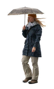 woman with an umbrella walking