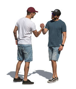 cut out two men greeting