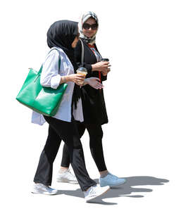 cut out young muslim women walking