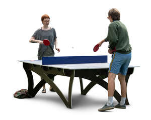 cut out two people playing table tennis