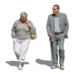 cut out older man and woman walking