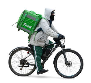 food delivery man riding a bike