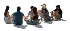 cut out group of people sitting on the ground