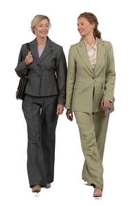 two businesswomen walking