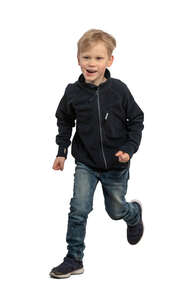 cut out little boy running happily