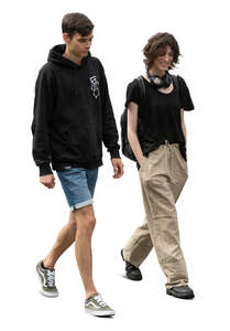 two young people walking