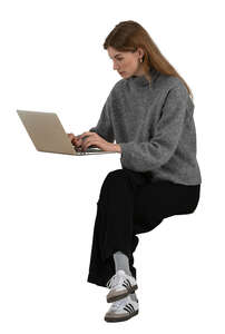 woman working with laptop