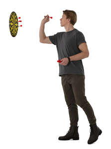 cut out man playing darts