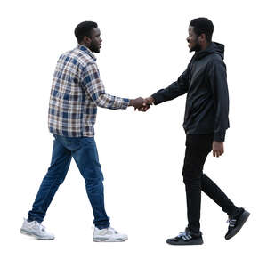 two black men greeting and shaking hands