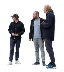 cut out group of three men standing