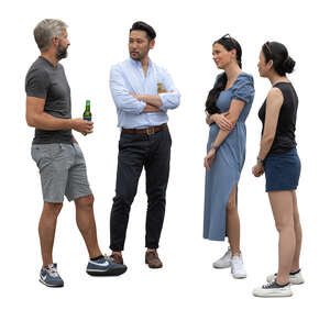 cut out group of adults standing and socializing