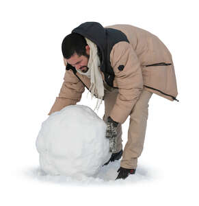 cut out man building a snowman