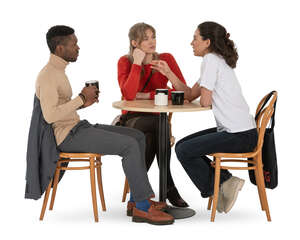 group of friends sitting in a cafe