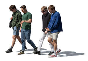 cut out group of young men walking
