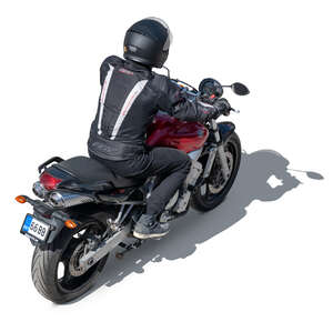 top view of a biker