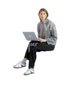video of a woman with a laptop siting