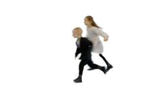 cut out video of two children running