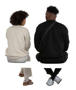 two people sitting seen from behind