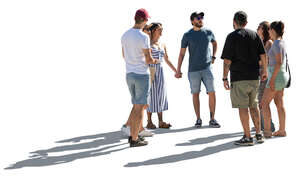 cut out backlit group of people standing
