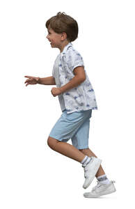 cut out happy boy running