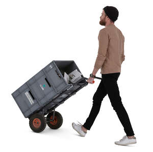 man with a forklift carrying boxes