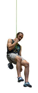 cut out mountain climber descending