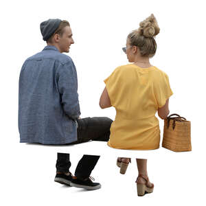 man and woman sitting seen from back angle