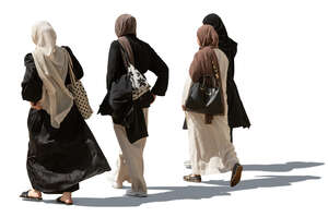group of muslim women walking