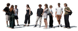 cut out large group of people standing and talking