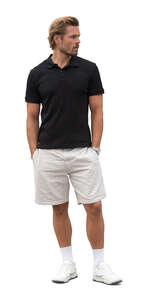 cut out man standing hands in his pockets