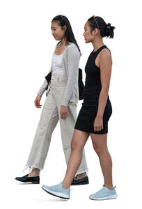 two vietnamese women walking