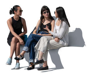 cut out group of multinational women sitting and talking