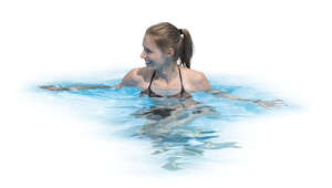 cut out woman relaxing in the water