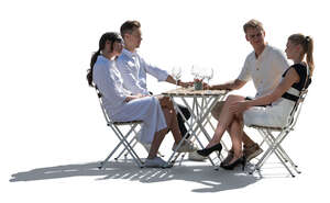 fancy group of friends sitting in a restaurant